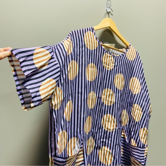 Corey Lynn Calter Oversized Polka Dot Striped Mini Dress - Picture 4 of 8